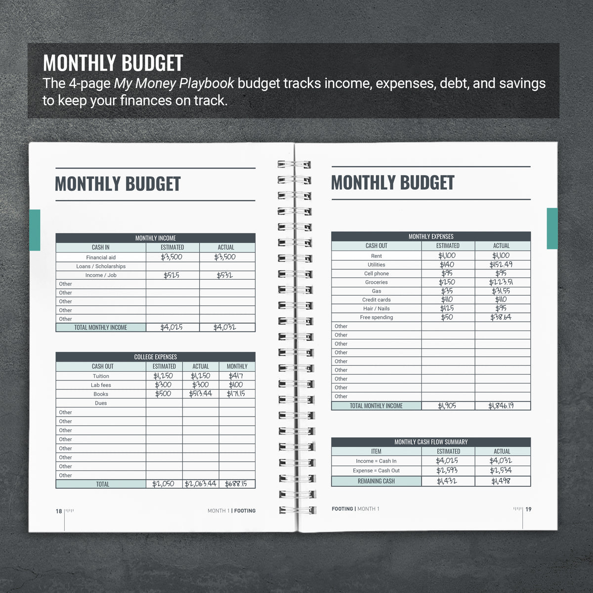 My Money Playbook College Edition: Financial Planner